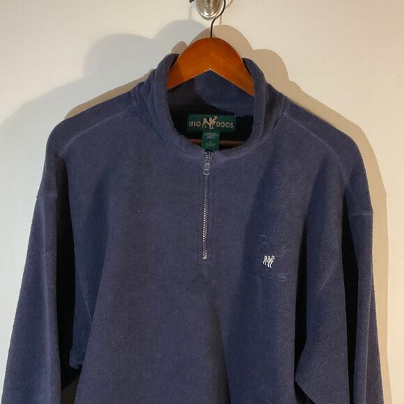Vintage 90s Mens Big Dogs1/4 Zip Pullover, Medium, Navy unisex - Picture 8 of 10